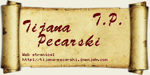 Tijana Pecarski vizit kartica